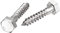 sourcing map Sechskantschrauben, M10 x 50 mm, 304 Edelstahl, Halbgewinde, selbstschneidende Schrauben für Holzschrauben, 10 Stück