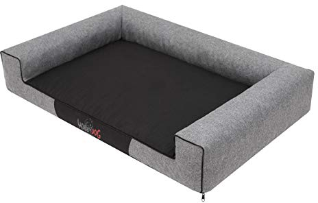 HOBBYGARDEN Haustierbett Hundeliegen Kissen Hundebett Liegen Hundekissen Bett Sofa Hundekorb Tierbett Hundesofa Hundematratze: Grau Ökoleinen, XL - 100 x 66 cm