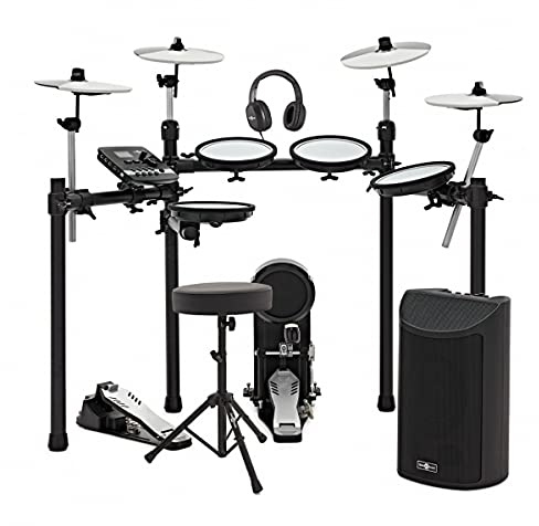 Digital Drums 520 Elektronisches Schlagzeug Amp Pack | Über 300 Sounds mit Neuem Modul, Realistische Multi-Zonen-Mesh-Felle, Inklusive Sidekik-Verstärker, Kopfhörer