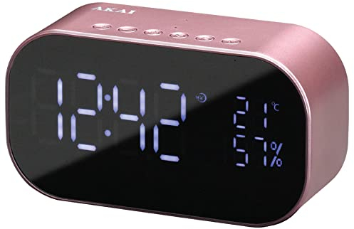 Akai ABTS-S2GD Radio Clock Digital Pink