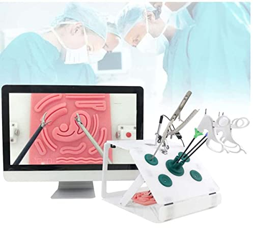CHEIRSS Laparoskopische Trainer Box Simulator Laparoskopie Trainer Box,Laparoskopische Trainer Simulator Laparoscopic Training Box 4 Chirurgische Instrumente 5 Schulungsmodule