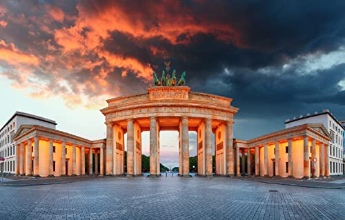 LHJOYSP Puzzle Junge 3D Puzzle 1000 Teile Stadthimmel Lichter Deutschland denkmal Architektur Berlin brandenburger Tor 75x50cm