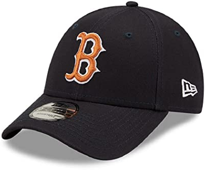New Era Boston Red Sox Cap Kappe gebogener Schirm Verstellbarer Strapback-Verschluss Baseball Fanartikel Marineblau - One-Size