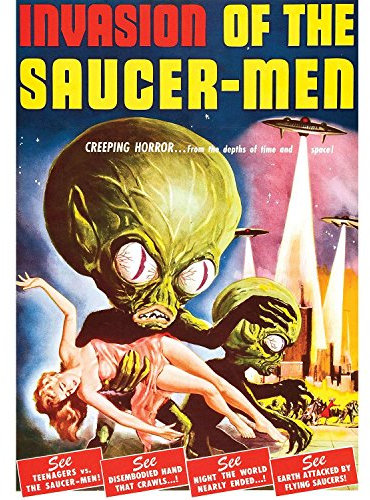 Fabulous Poster Plakat Alien Invasion Der Ufo-Männchen Cinema Film Vintage T E(42cmx62cm)