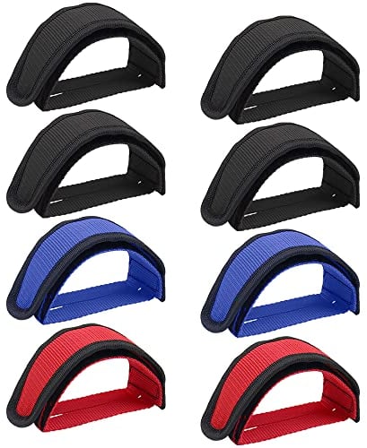 4 Paar Fahrrad Pedalriemen, Fahrrad Füße Gurt Pedalriemen, Rennrad Pedal Fußriemen, Zehenclips Riemen, Kleber Pedal Toe Clip Strap Gürtel für Fixed Gear Bike