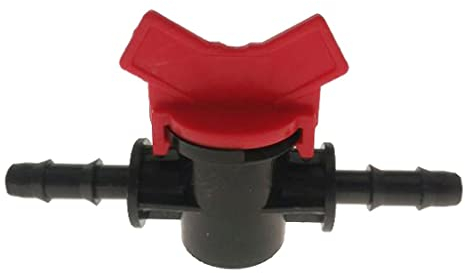 Gralara Absperrventil für Gerades Wasser, rot, 8mm