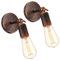 iDEGU 2 Stücke Industrie Wandleuchten, E27 Wandlampe Innen Vintage Lampenschirm aus Metall 180 ° Einstellbare Metall Wandbeleuchtung für Schlafzimmer Badezimmer Flur Wohnzimmer (Bronze Rost)