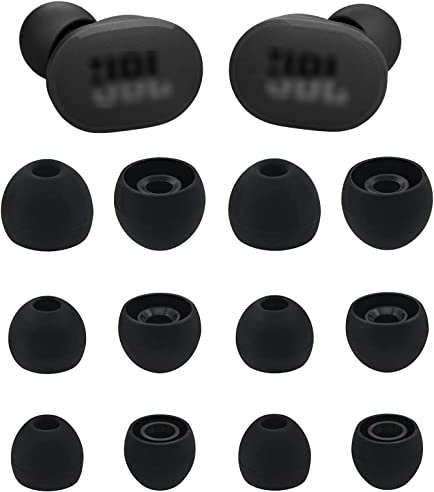 ALXCD Ear Tips Compatible with JBL Tune 130NC TWS in-Ear Earbuds, 6 Pairs S/M/L Sizes Replacement Soft Silicone Earbud Tips Eartips, Compatible with JBL Tune 130NC TWS, Black