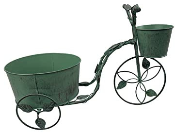 Red Carpet Studios Planter, Metal, Patina Tricycle, 2-Pot 20 Wide