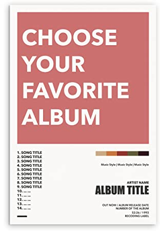 Aozomo Personalisiertes Albumcover-Poster – personalisierter Wandkunstdruck für Heimdekoration, einzigartige Geschenkidee für Familie und Freunde, personalisierbares Musikalbum-Kunstwerk