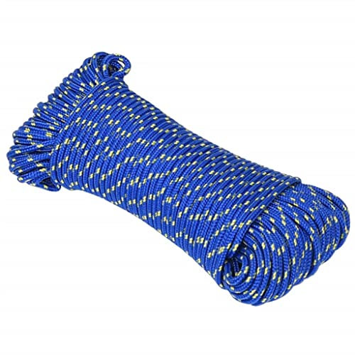 vidaXL Durable 5mm Thick Boat Rope for Sailing, Boating, Yachting, Polypropylene, 25 Meter, Blue, Weather-Resistant, Good Abrasion and Chemical Resistance
