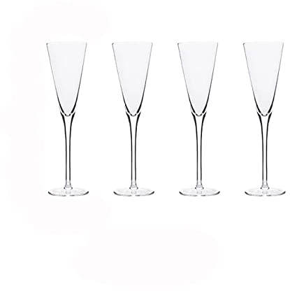 SISWIM Copas de Champán 4 Copas de champán de Lujo de Gama Alta Copas de champán de Cristal de 165ml Copas de champán Ideales for Bar en casa, Ocasiones Especiales Copa del Vino