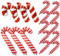 Weihnachten Zuckerstangen Luftballons Set, 16 Stück Weihnachts Helium Ballons Zuckerstange Folienballons in 3 Stilen, Rot Weiß Weihnachtsdeko Candy Cane Ballons für Candyland Christmas Party Deko