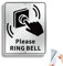 Goodvia Please Ring Bell Sign Outdoor Small Brushed Aluminum Adhesive Ring Bell for Assistance Sign 5.4x4.7 inches 1pcs