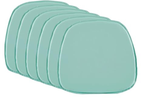 DORAFAIR 6-Pcs Stuhlkissen Leder Eckig Sitzkissen Sitzauflage Gepolstert für Stühle in Haus und Garten, 39 x 38 x 2cm,Minzgrün