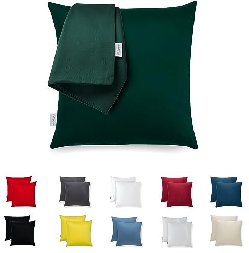 Kissenbezug 60x60 Mikrofaser Premium 2er Set Kissenhülle Deko für Kissen Sofa/Bett Stoff Superweicher Resistent Hypoallergen Anti-Milben Atmungsaktiv Kopfkissenbezug mit Verdecktem Zip Voll Waschbar