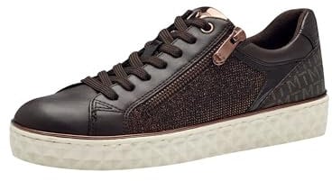 MARCO TOZZI Damen Sneaker flach Vegan Freizeit, Braun (Mocca Comb), 41 EU
