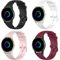 Issinlky cinturino silicone 20 mm per Garmin Venu 2 Plus/Sq/Sq Music/Venu Sq 2/Sq 2 Music/Vivoactive 3/3 Music/Vivoactive 5/Garmin Venu/Vivomove HR/Forerunner 55 245 645,Nero+bianco+rosa+bordeaux