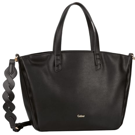 Gabor bags Pipa Damen Shopper Umhängetasche Reißverschluss Groß Schwarz