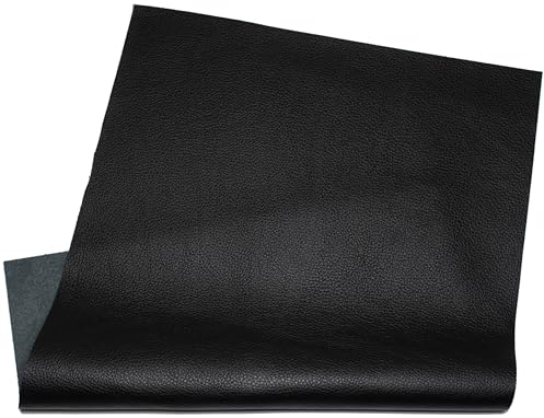 HAPPER STUDIO Leder Zuschnitte für DIY, Basteln, Handwerk und Reparatur. 1,3-1,5 mm Starkes Rindsleder (Schwarz, A5 14.8 x 21 cm)