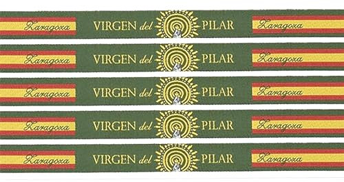 Tiendas LGP - Pulsera Virgen del Pilar - Tela. 5 Unidades, 30 x 1.5 cm. - Fabricado en España