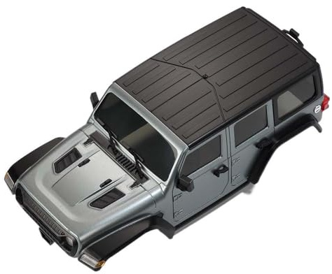 KEEDA 6,10 Zoll (155 mm) Radstand Hartkörper RC Auto Karosserie Gehäuse Ersatzteil für TRX4M Bronco Defender AX8560 1/18 RC Crawler Car Chassis (Silber Grau)