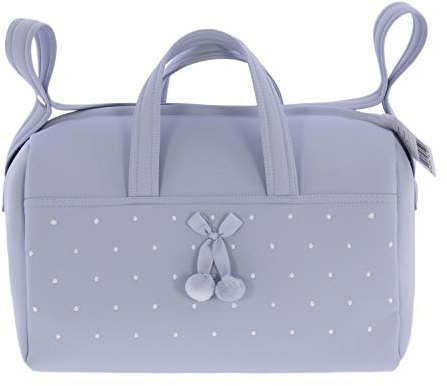 Bolsa de Canastilla Rosy Fuentes - Bolso Cambiador - Gran Capacidad - Elegante y Práctica - Materiales de Máxima Calidad -Azul Pálido
