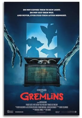 Gremlins Poster, Raumdekoration, ästhetisches Poster, künstlerisches Poster für Schlafzimmer, Wohnzimmer, Wände, 30 x 45 cm, ungerahmter Stil