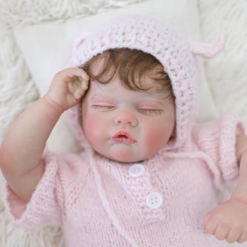 Reborn Babys Lebensechte Babypuppen Reborn Puppe Wiedergeboren Baby Puppe Reborn Baby Puppe Sieht aus wie EIN echtes Baby (Baumwollbody Rosa)