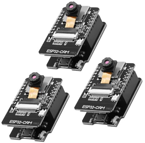 Für ESP32-CAM,QIQIAZI ESP-CAM MB WiFi/Bluetooth Entwicklung Board Dual Core für ESP32-CAM-CM Modul mit Kamera OV2640, TF, Micro-USB, kompatibel mit Arduino (3 Stück)