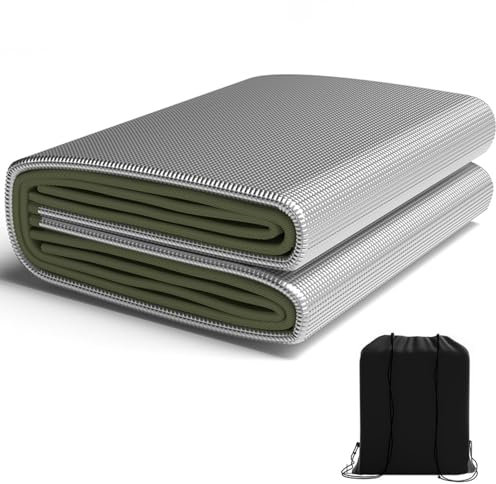 7mm Isoliermatte aus Aluminiumfolie, Isomatte Schaummatten Wärmeisolierend Isolierdecke Ultraleicht Bodenmatte Faltbare Zeltmatte Schlafmatte Thermomatte kompakt leich für Camping Yoga Sport(2m x 2m)