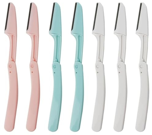 7 Pcs Eyebrow Razor Set, Foldable Facial Hair Trimmer For Women And Men, Precision Shaper For Brows And Fine Hair, Portable Safety Shaver With Stainless Steel Blades, Smooth Skin Maintenance Tool