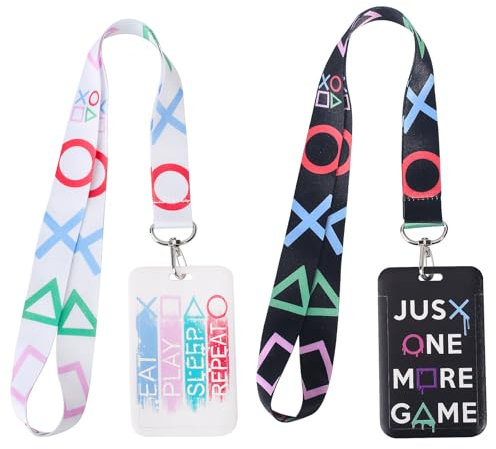 GTOTd Video Game Lanyard Schlüsselband (2 Pcs) with ID Badge Holder Ausweishalter Decoartions (2 Pcs). Merch Spiel Party Zubehör Dekor ID Badge Halter Schlüssel String Brieftasche Telefon Teens