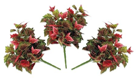 Set of 3 Realistic Artificial Coleus Leaf Picks