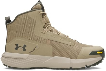Under Armour Herren Charged Valsetz Mid, Tactical Boots zum Schnüren, atmungsaktive Herren Outdoor Stiefel, halb hohe Stiefel für Männer,Bayou / Timberwolf Taupe / Baroque Green,45