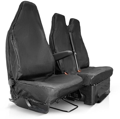 Van Seat Covers to fit Ford Transit Custom & VW Transporter, Renault Traffic Driver & Double Passenger Seats Easy to Fit Waterproof Seat Cover Set for Most Vans