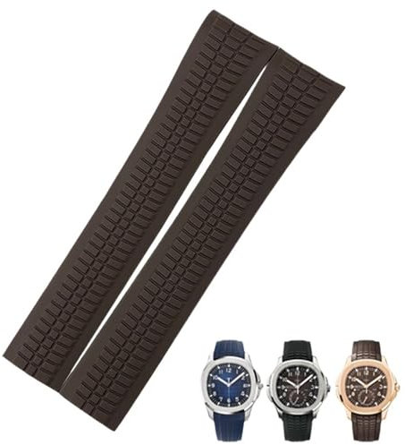 RWCCCRW Uhrenarmband aus Gummi, Metallstift, 21 mm, passend für PATEK 5167A 5167R Aquanaut Philippe PP, braun, wasserdichte Armbänder