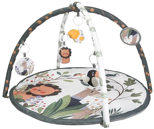 Mobiclinic® Kids, 2 in 1, Baby Gym + spielmatte, Inklusive Musik, 5 interaktive spielzeuge, 0-6 Monate, Motorische entwicklung, Dreamland, Zusammenklappbar, Gepolsterte Matte, Bögen