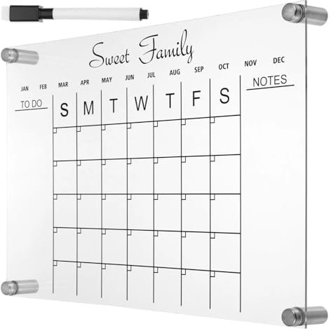 Transparent Writing Dry Erase Fridge Calendar Erasable Whiteboard Acrylic Desk Digital Magnetic Marker Boards