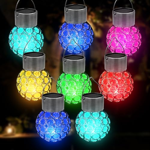 8 Stück Solarlampen Für Außen Hängend, Solarleuchten Zum Aufhängen, Solar Hängelampe Hängeleuchte Solarleuchte Hängend Laterne Hängend Lampen Außenleuchten Hängeleuchten Für Garten, Baum, Balkon