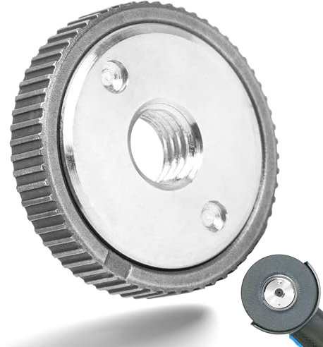 Tuerca De Sujeción Rápida M14 Para Amoladora Angular Tuerca de Liberación Rápida Compatible con Todas las aAmoladoras Angulares AEG, Dewalt, Flex, Hitachi, Metabo, Makita etc (1 pieza) Plateado