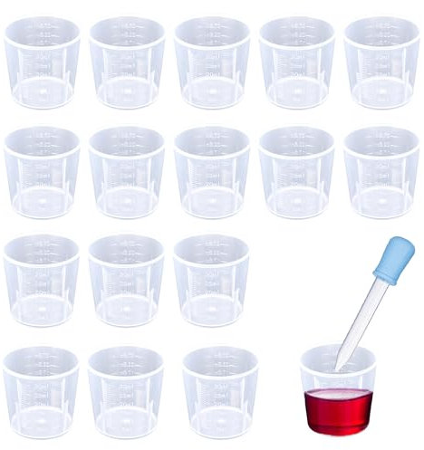30 Pcs Medicine Cups, 30ml Measuring Cups, Medicine Pots, Plastic Graduated Cups Transparent Scale Cups Plastic Clear Epoxy Mixing Cups for Kitchen Cooking Medicine Measure Tool