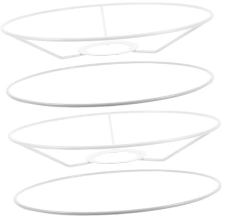 HOMSFOU 2Paare Vintage Lampenschirmrahmen Set Runde DIY Metallrahmen mit Sockel für Steh und Pendelleuchten Robuster Eisenrahmen für Wohndesign Retro