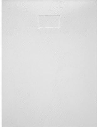 MEDUNJESS Duschwanne 120x90 cm SMC Flache Antirutsch Schieferoptik Duschtasse, 26mm Zuschneidbare Brausewanne mit SMC Deckel, Ø 90mm Ablauföffnung Weiß (ohne Siphon)