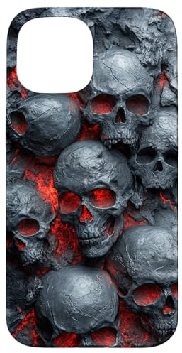 Porta de diseño de Arte de Halloween Dark Horror de Pila de Carcasa para iPhone 15