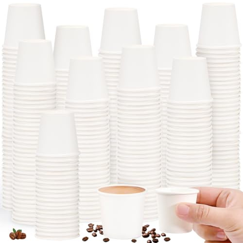 LANSKYLAN 500 Stück Pappbecher Mini 30ml Kleine Pappbecher Heiße Getränke Schnapsgläser Einweg Pappe Mini Becher Pappe Shot Becher Pappe Stabil Schnapsbecher Pappe für Party Hochzeit Schnaps