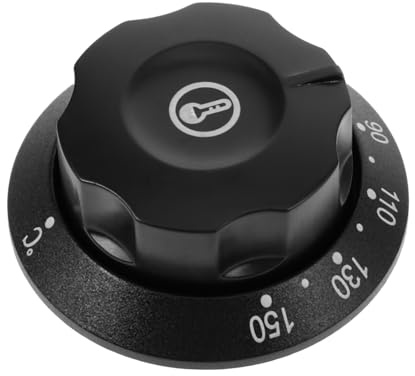 Universelle Ersatz Ofenknöpfe Thermostat für Elektroöfen und Fritteusen | Kunststoff, Schwarz, Temperaturreglerknopf, Thermoschalter für Fritteuse, Einfache Bedienung, Hitzebeständig