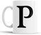 Faithful Prints Alphabet Mug Letter Mugs Initial Coffee Cup Birthday Fathers Day Gift (Letter P)