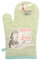 Vintage Style 100% Cotton Made with Love Single Kitchen Oven Mitt Glove - Green (33 x 17cm)