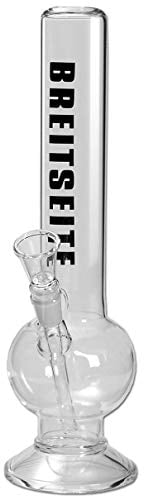 Breitseite Wasserpfeife, Glas-Bong, Zylinder-Bong mit Kugel | 40 cm, NS 19 (18,8mm) | klar | Glas | von bong-discount